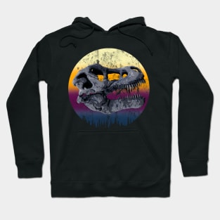 Tyrannosaurus Rex Skull In A Beautiful Sunset Hoodie